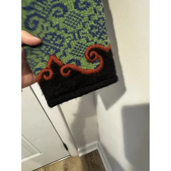 Vintage Vrikke Wool Nordic Knit Jacket Cardigan Women's S Green Sz S Folk Style - Picture 9 of 14